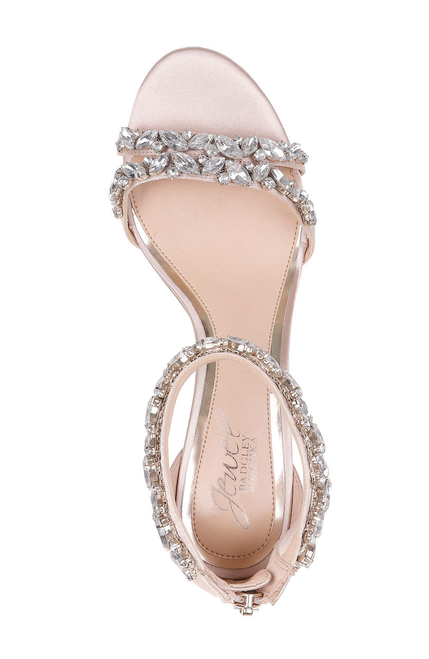 Champagne | Caroline Embellished Strap Evening Shoe