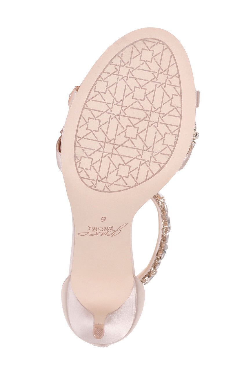 Champagne | Caroline Embellished Strap Evening Shoe