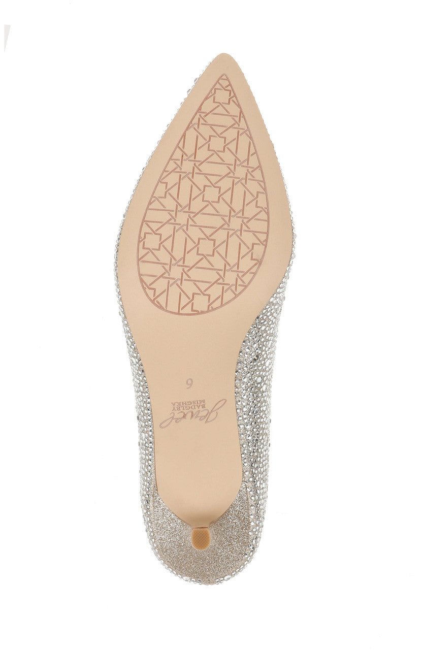 Gold Glitter | Frenchie Pointed Toe Kitten Heel Bottom