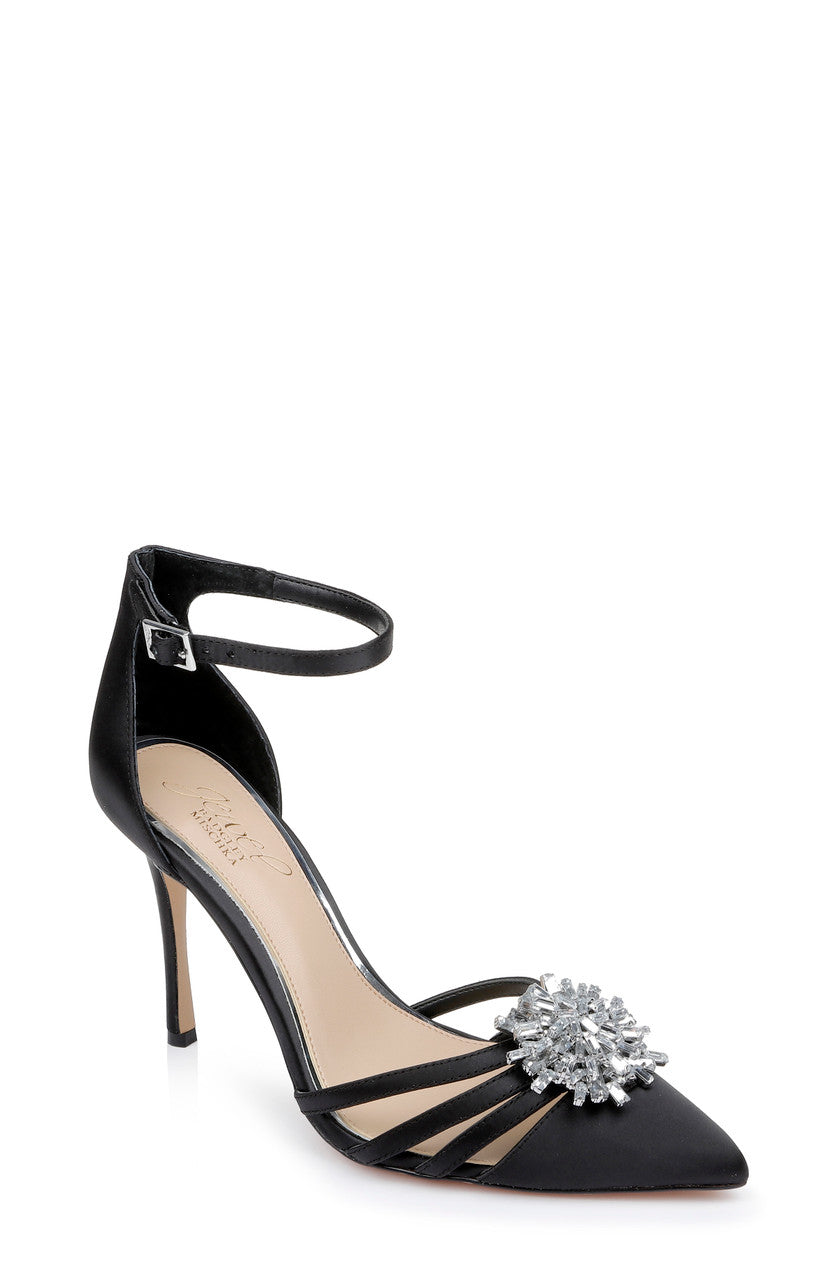 Black | Violette Crystal Pointed Stiletto Heels