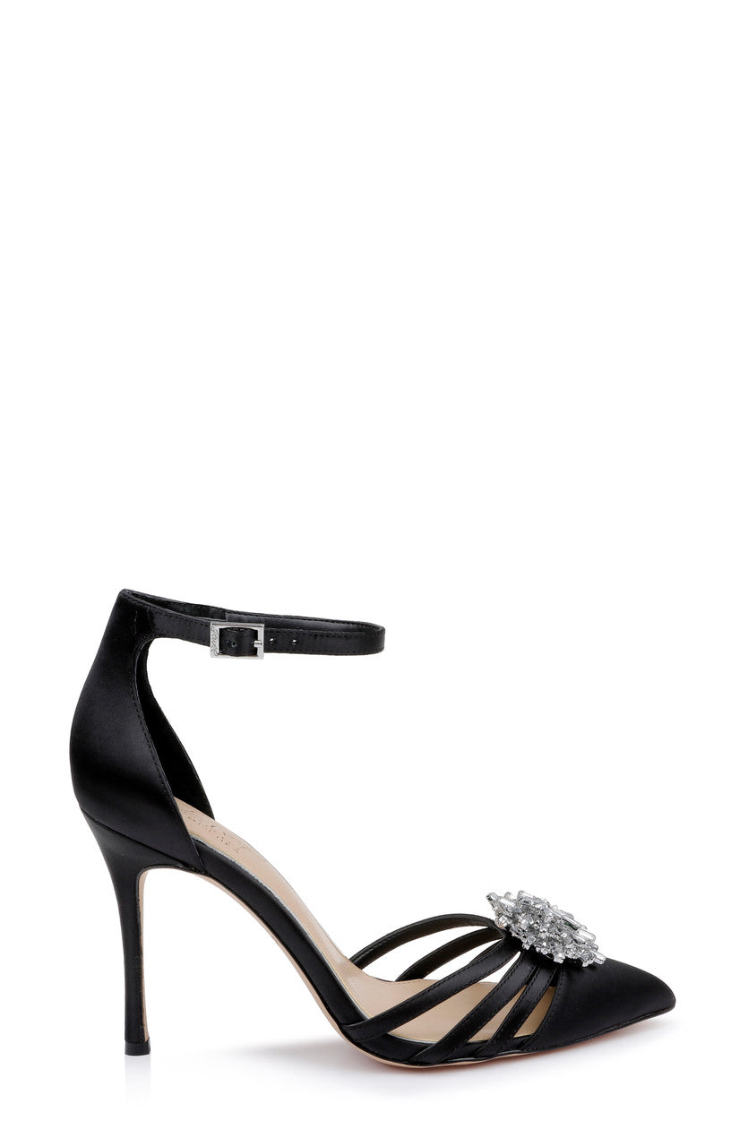 Black | Violette Crystal Pointed Stiletto Heels