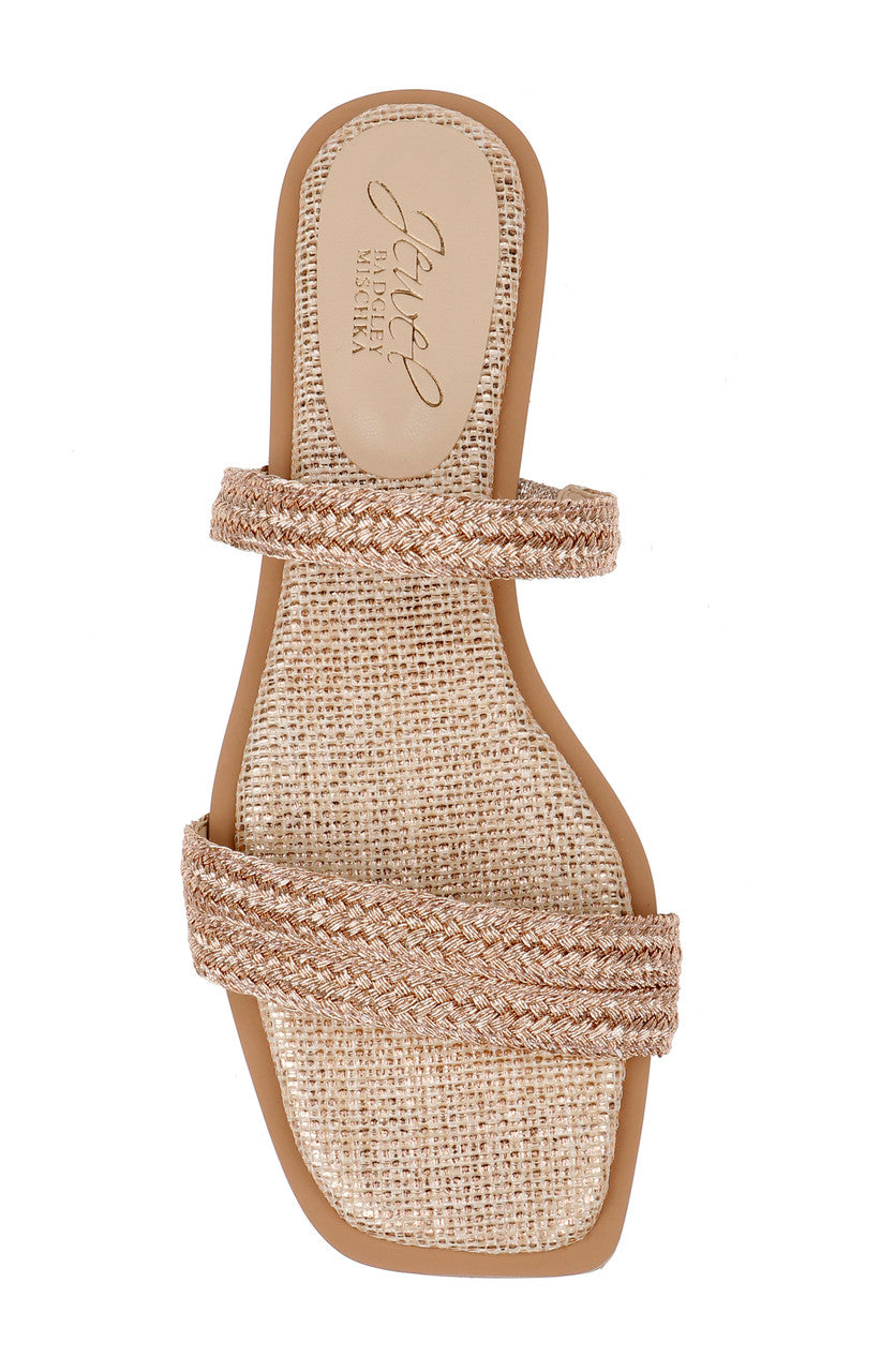 Helena Flat Summer Sandal by Badgley Mischka