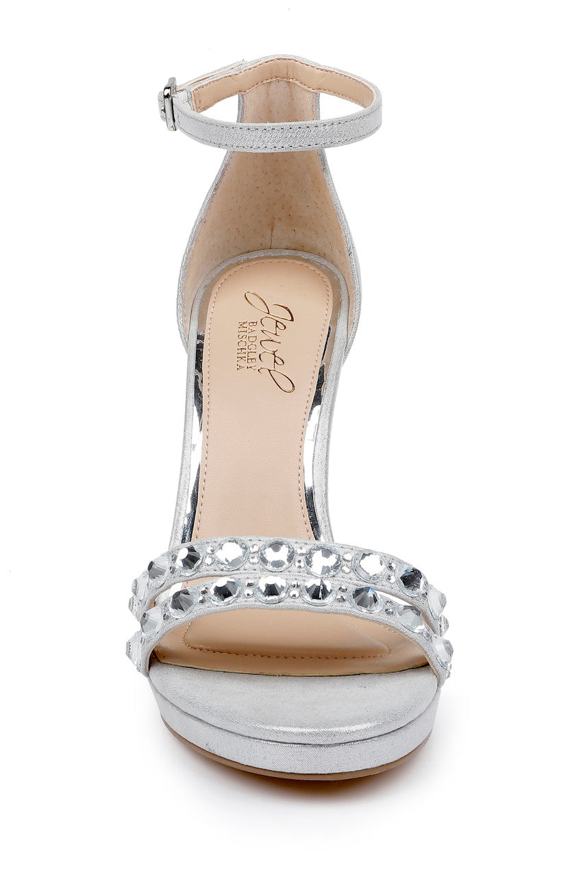 Silver | Hustle Platform with Gemstone-Studded Straps