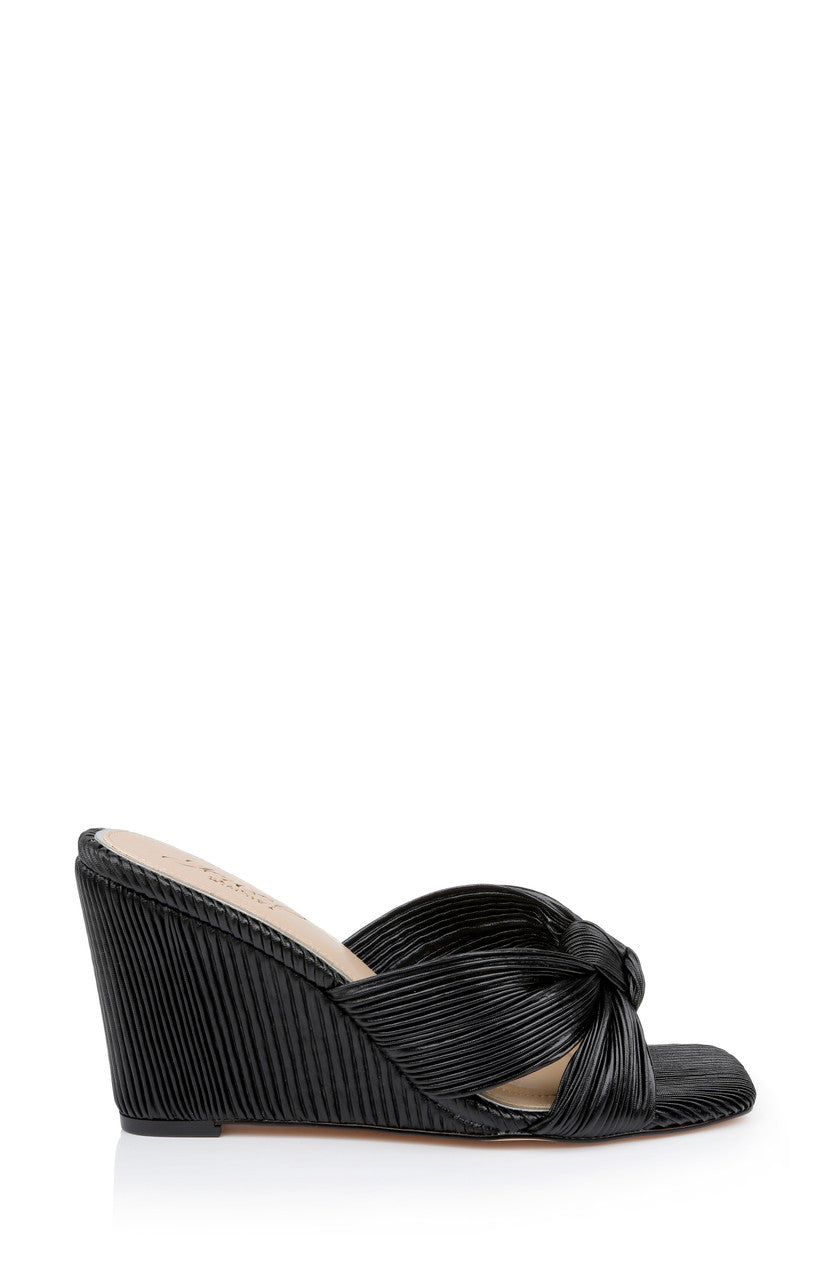 Black | Hype Pleated Wedge Mule