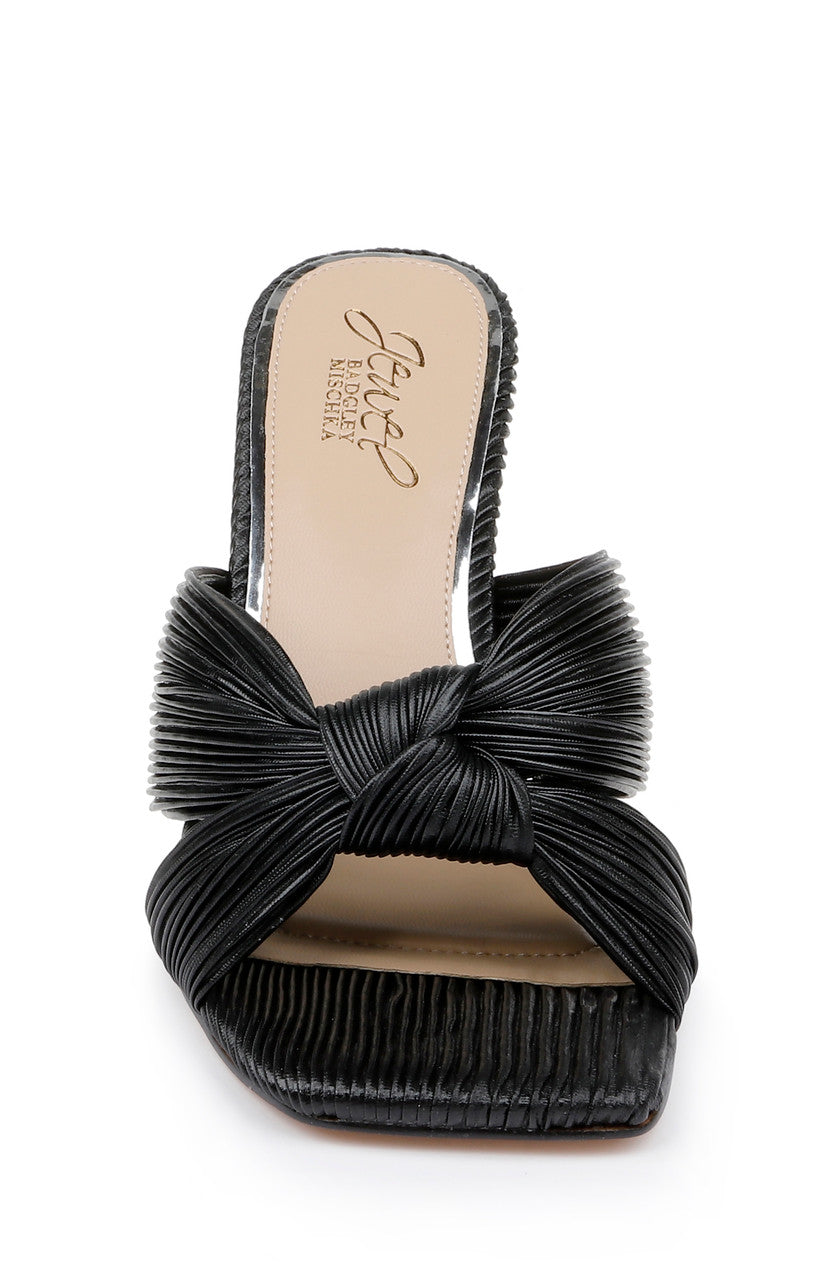 Black | Hype Pleated Wedge Mule