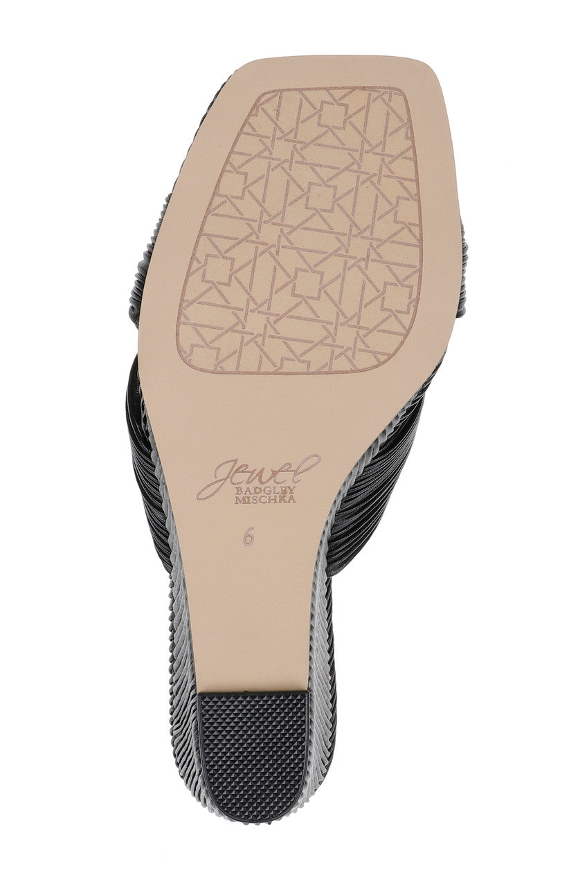 Black | Hype Pleated Wedge Mule