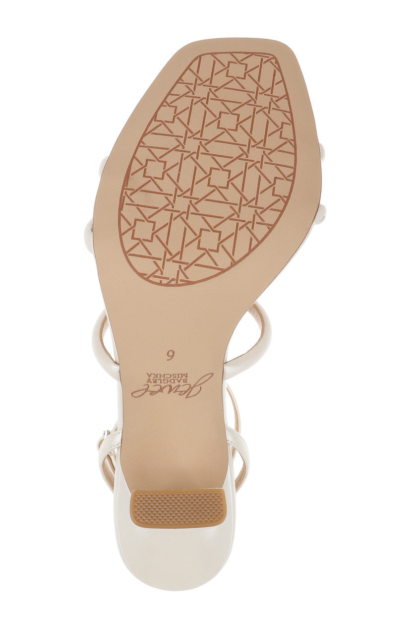 White Matte | Kiyomi II Metallic Delicate Sandal with Bow Straps Sole
