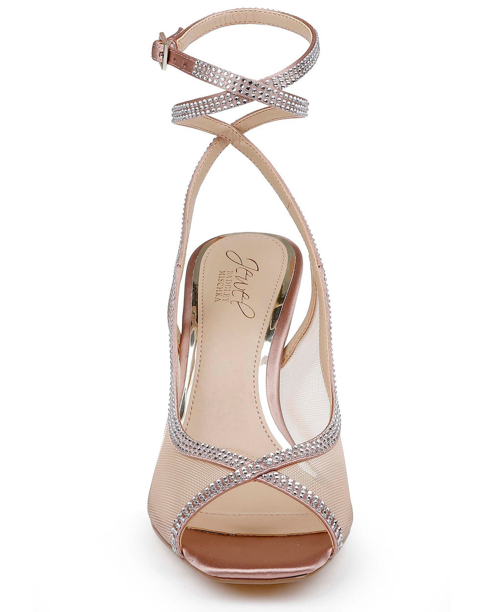 jewel badgley mischka anastasia mesh peep toe dress booties Tamera Peep Toe Heels with Wraparound Strap by Badgley Mischka