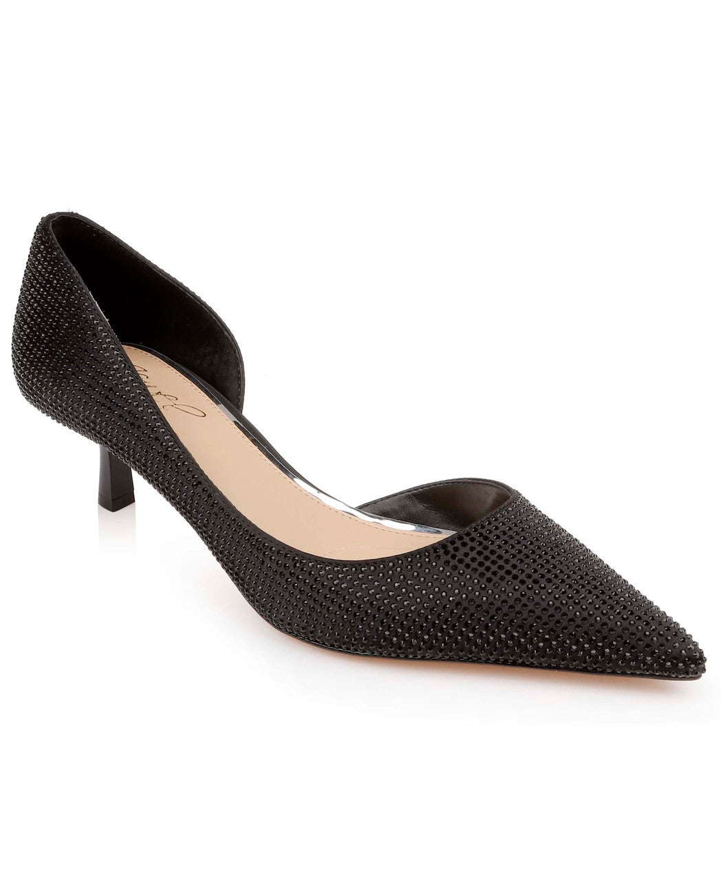 Black | Teegan Pointed Toe Kitten Heel Pumps