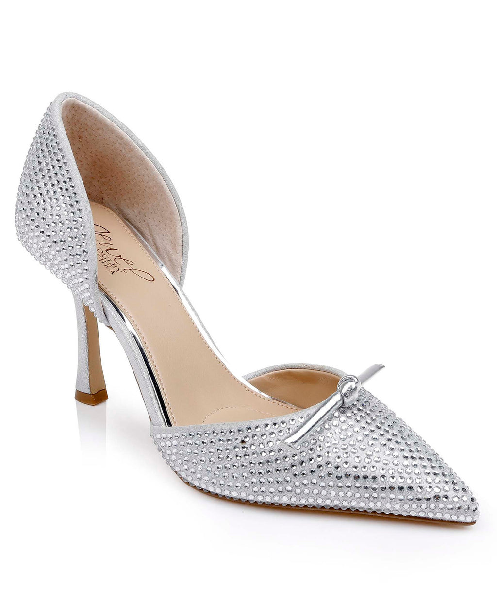 Silver Textile | Terresa D'Orsay Stiletto Pumps