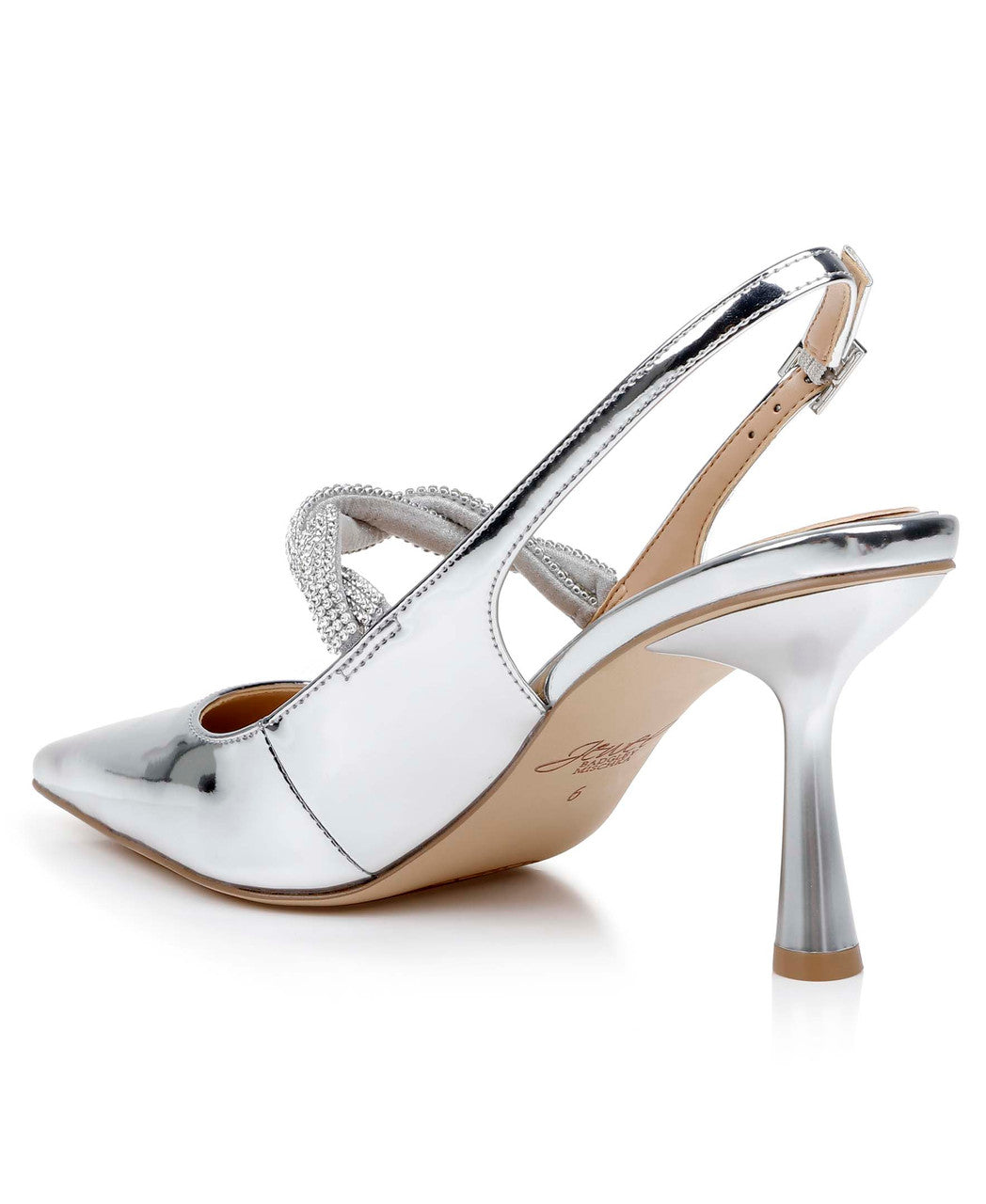 Silver Disco | Tierney Braided Slingback Pumps