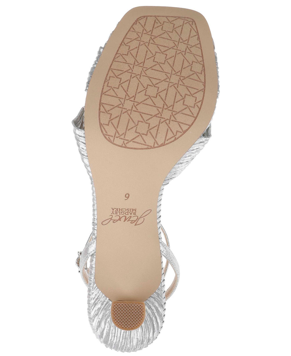 Silver Fabric | True Ribbed Peep Toe Kitten Heels Sole