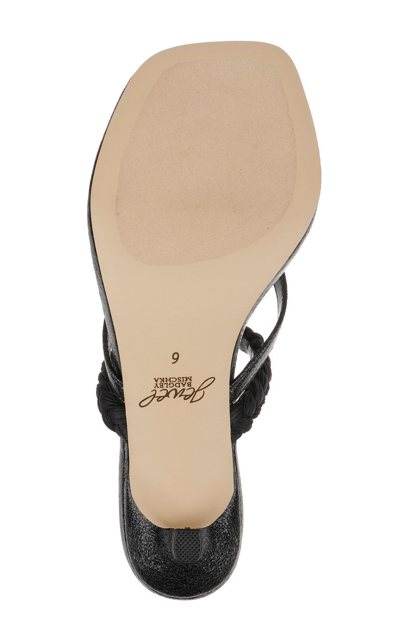 Black Metallic | Nadya Kitten Heel Thong Sandals Sole