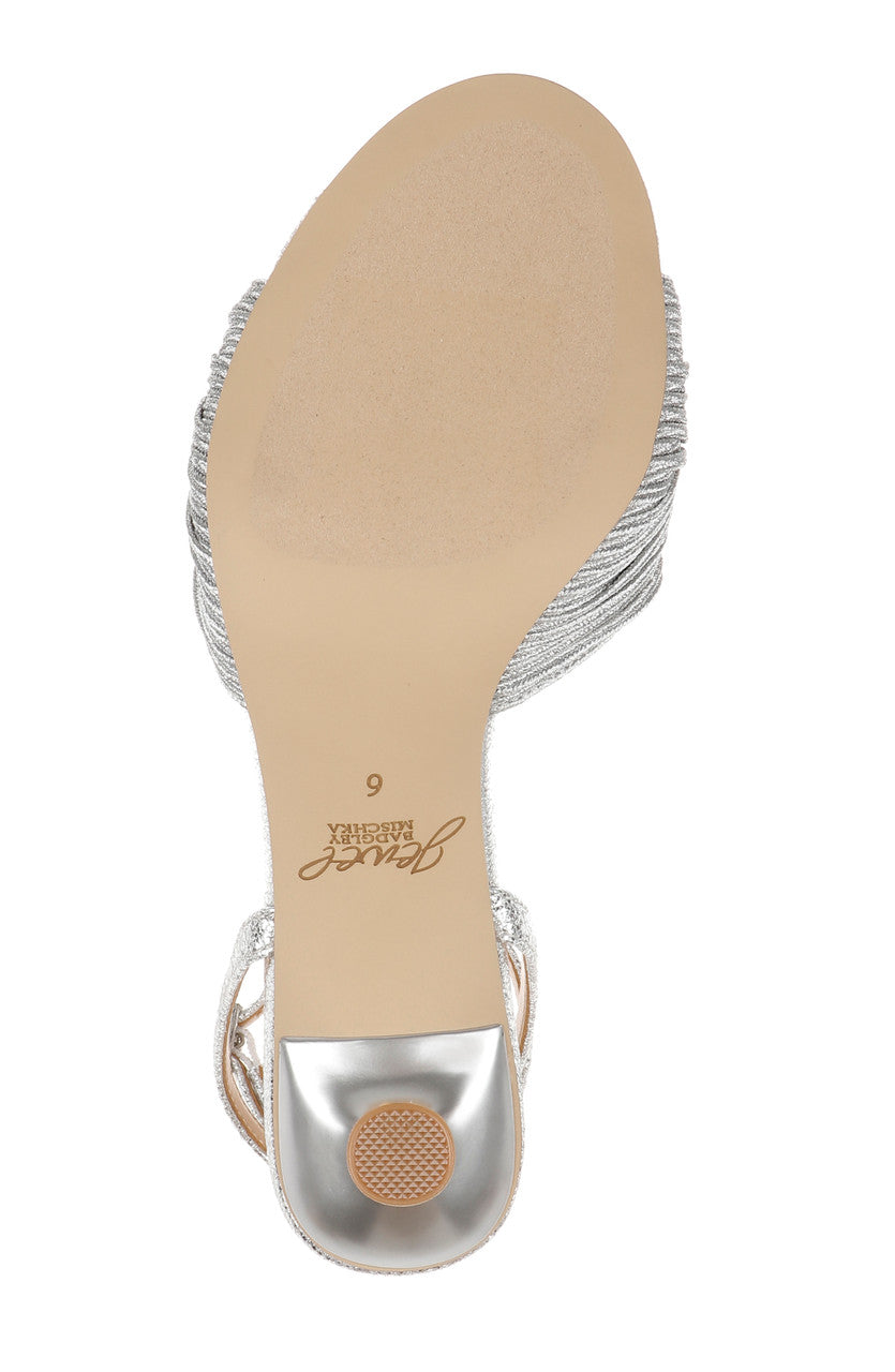 Silver Textile | Nannette Ankle Strap Sandals Sole