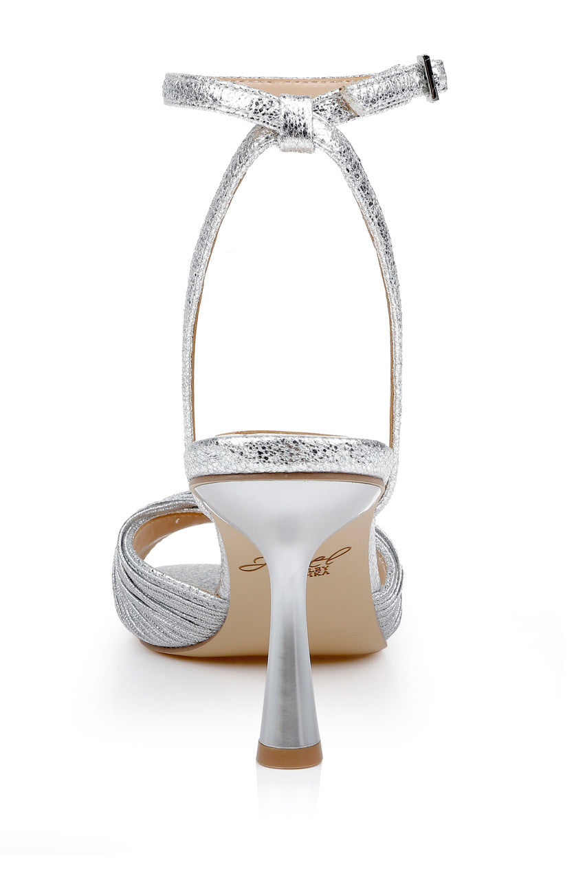 Silver Textile | Nannette Ankle Strap Sandals Back