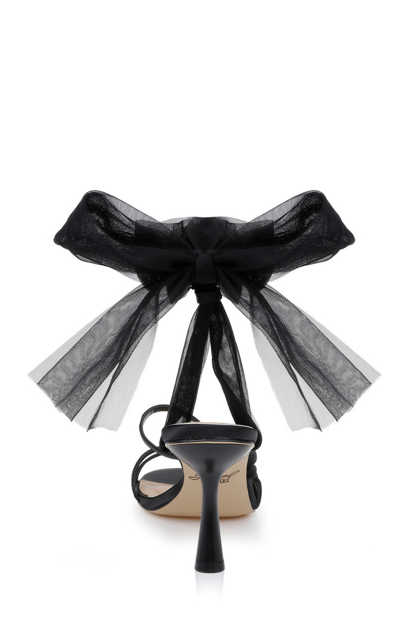 Black Black | Norris Ankle Wrap Sandals Back