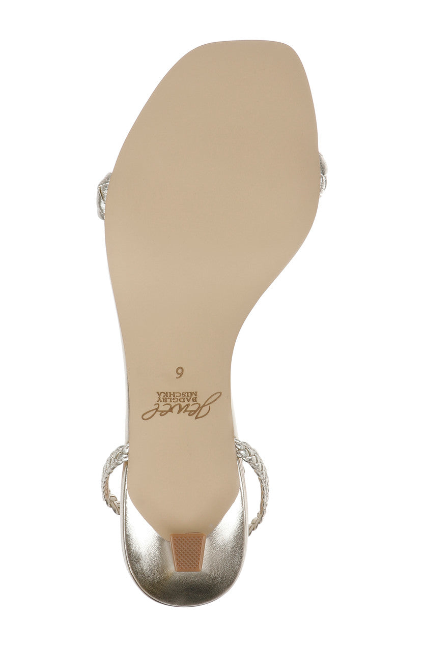 Gold Leather | Nyx Braided Ankle Strap Sandals Sole