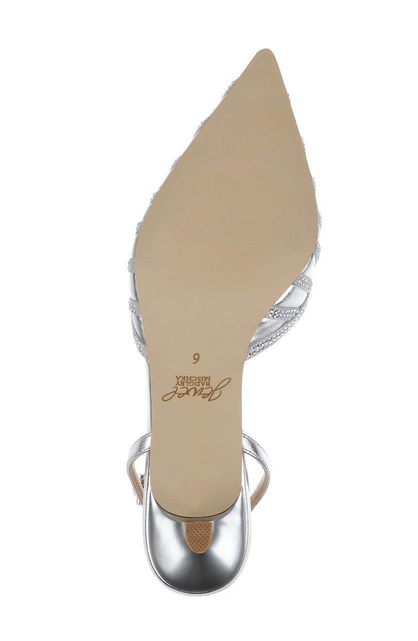 Silver Metallic | Fable Pointed Toe Kitten Heels Sole