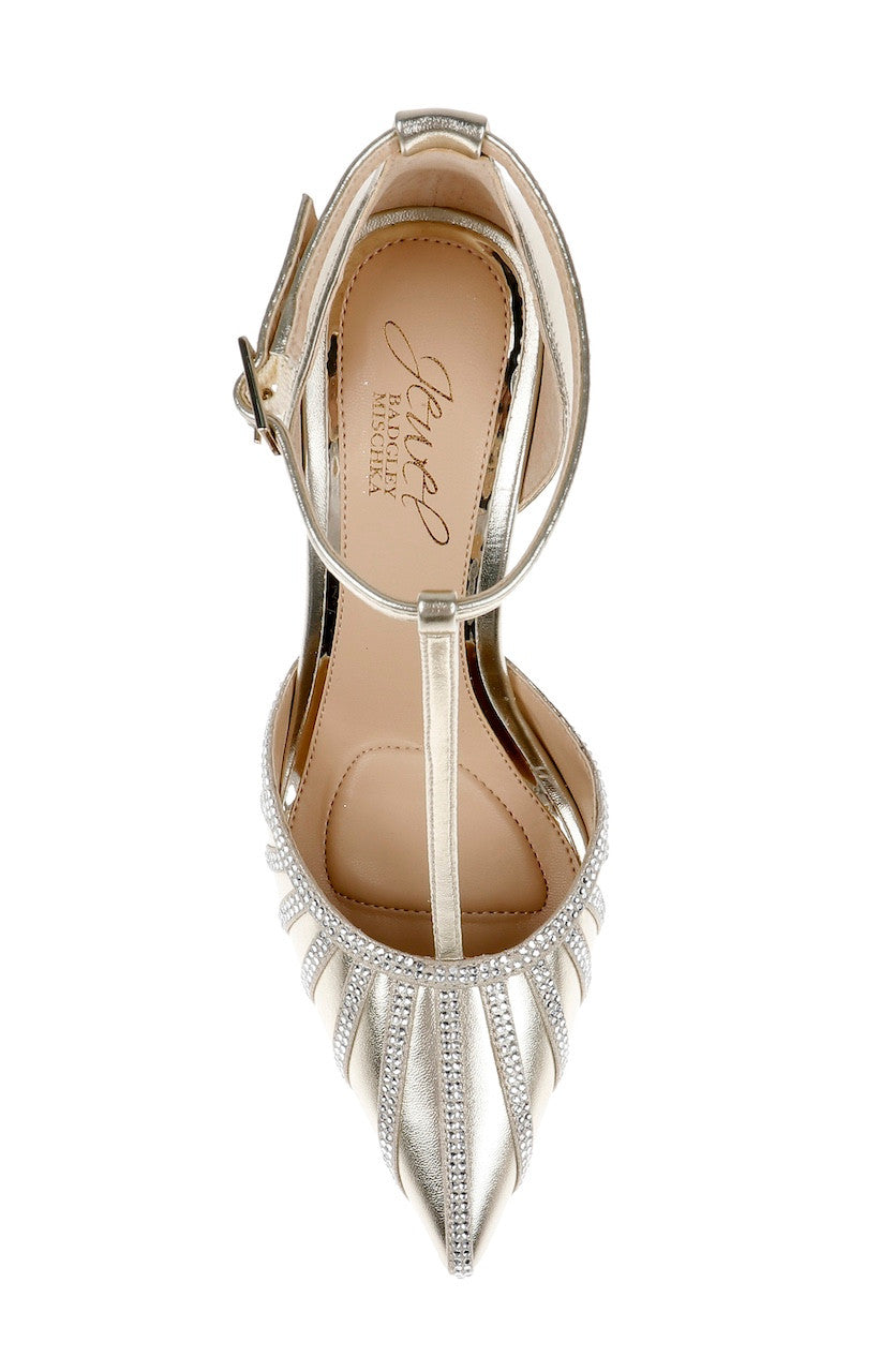 Gold Metallic | Faithlyn d'Orsay T-Strap Pumps Top