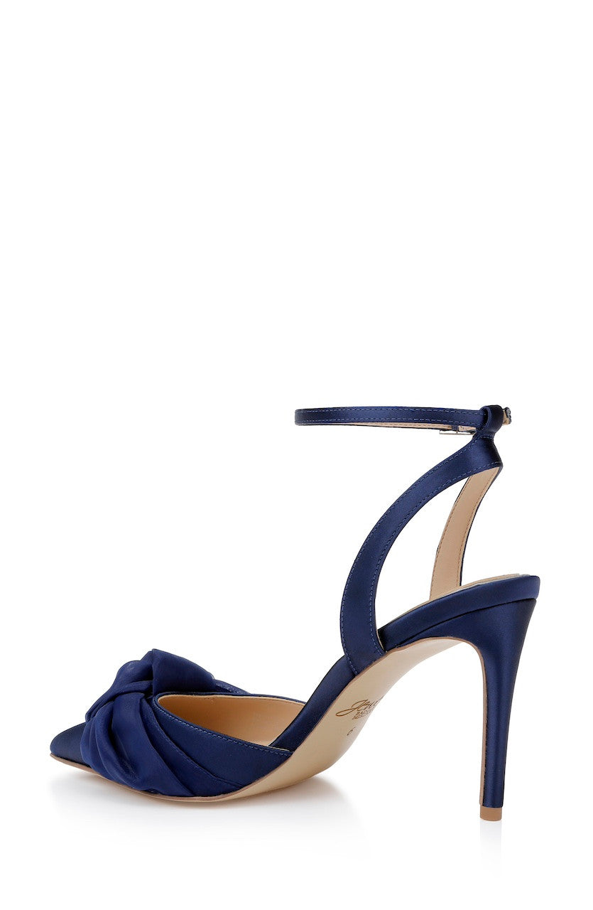 Navy | Federica Ankle Strap Pumps Back Side