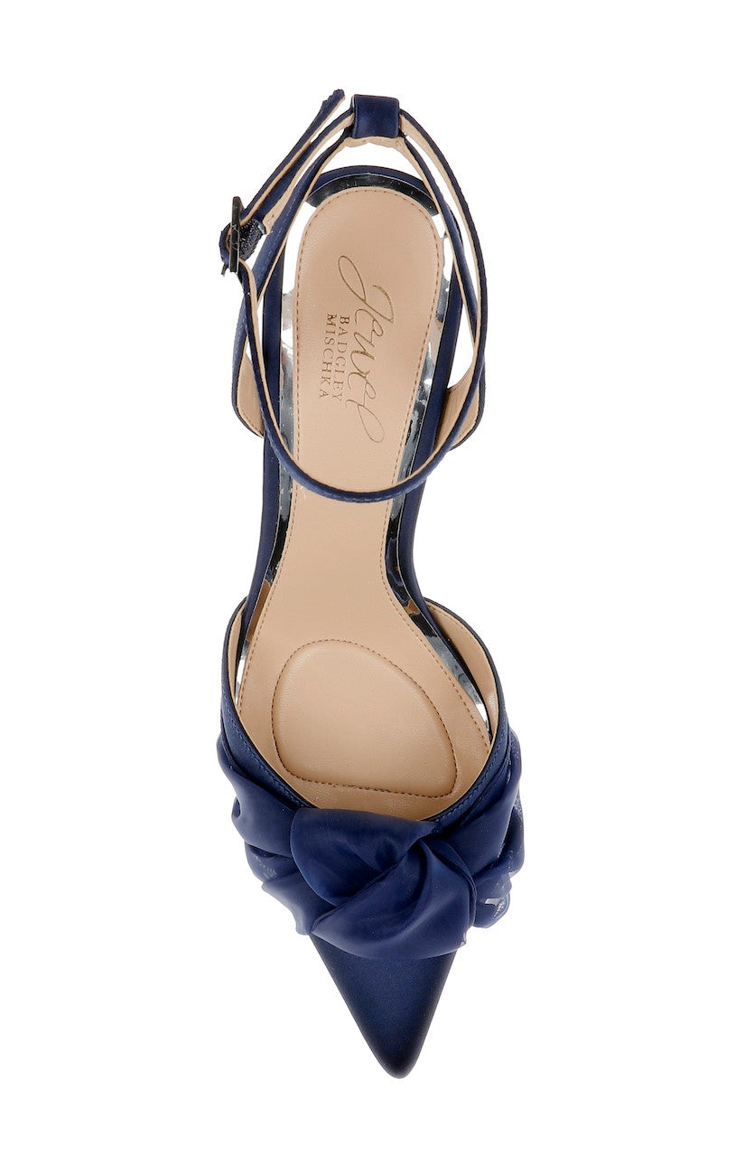 Navy | Federica Ankle Strap Pumps Top