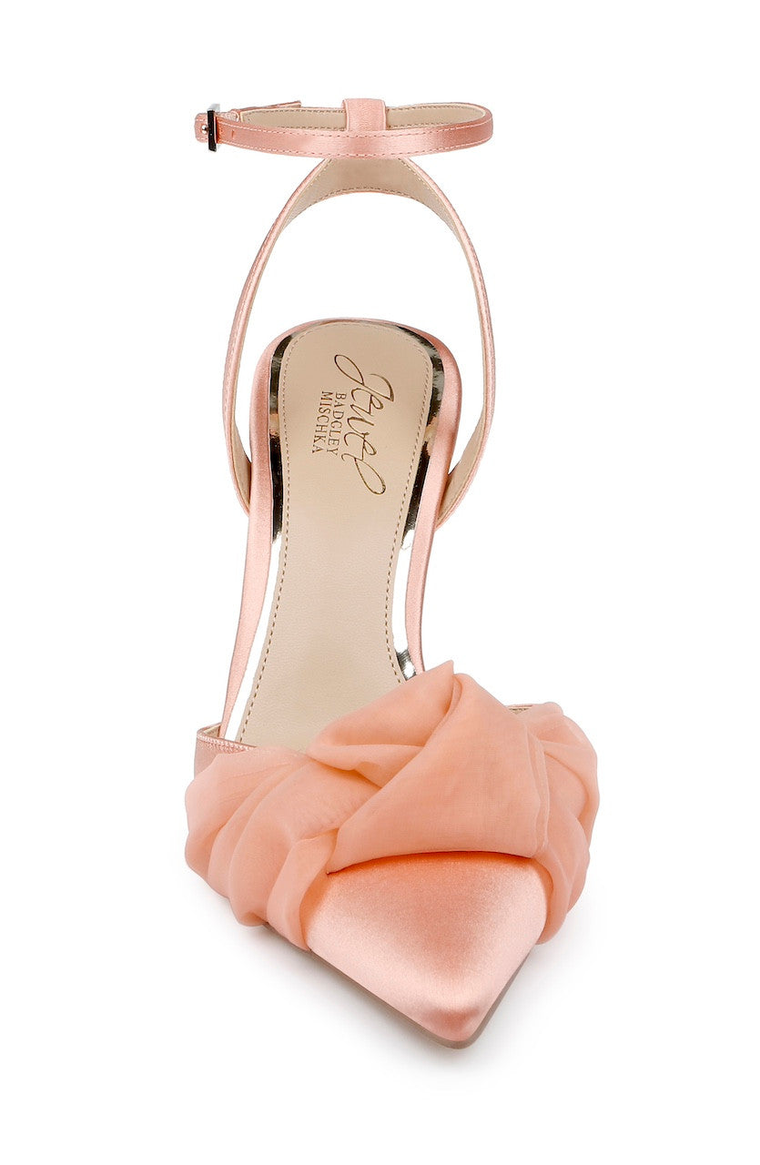 Peach | Federica Ankle Strap Pumps Front