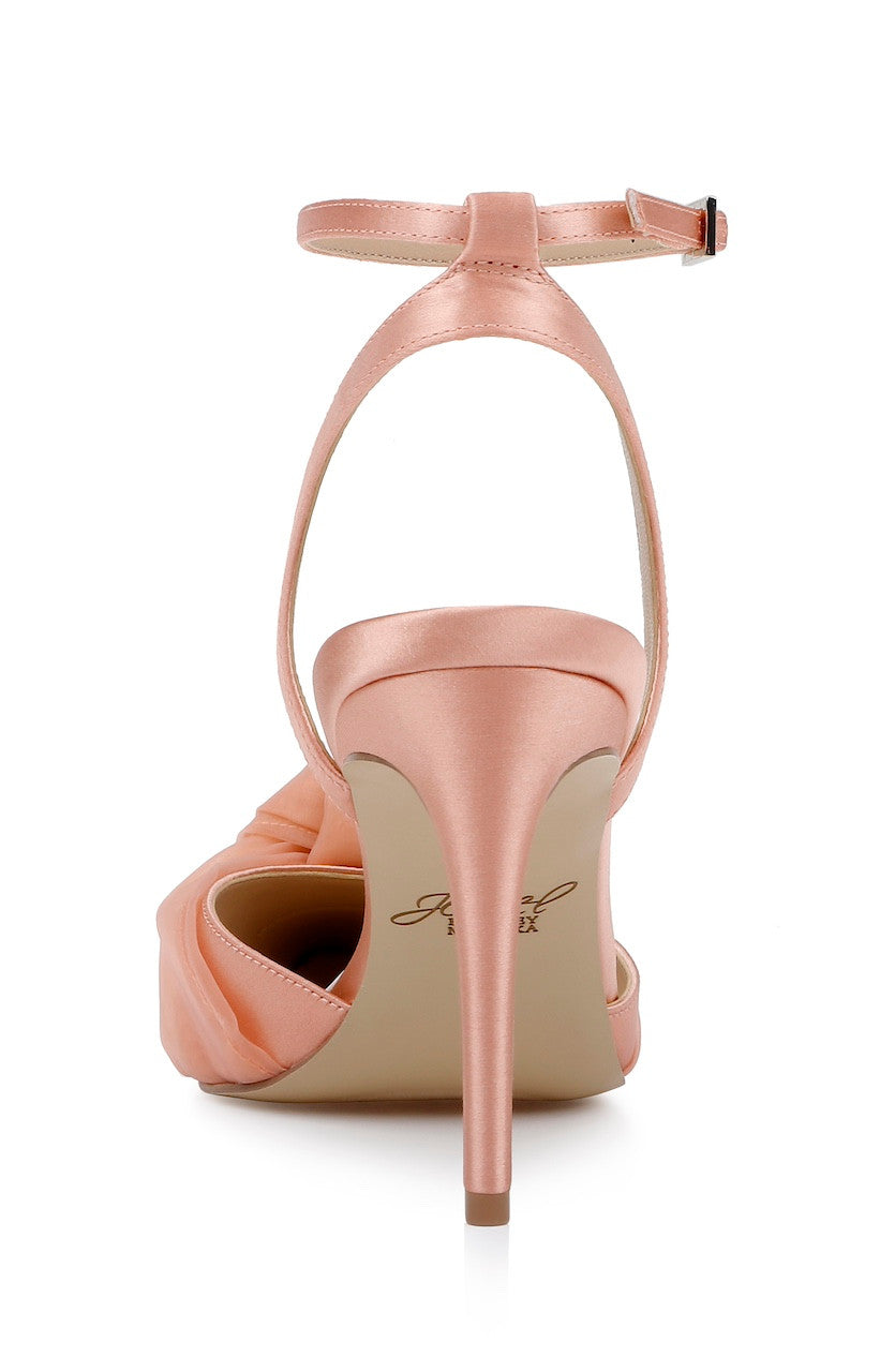 Peach | Federica Ankle Strap Pumps Back