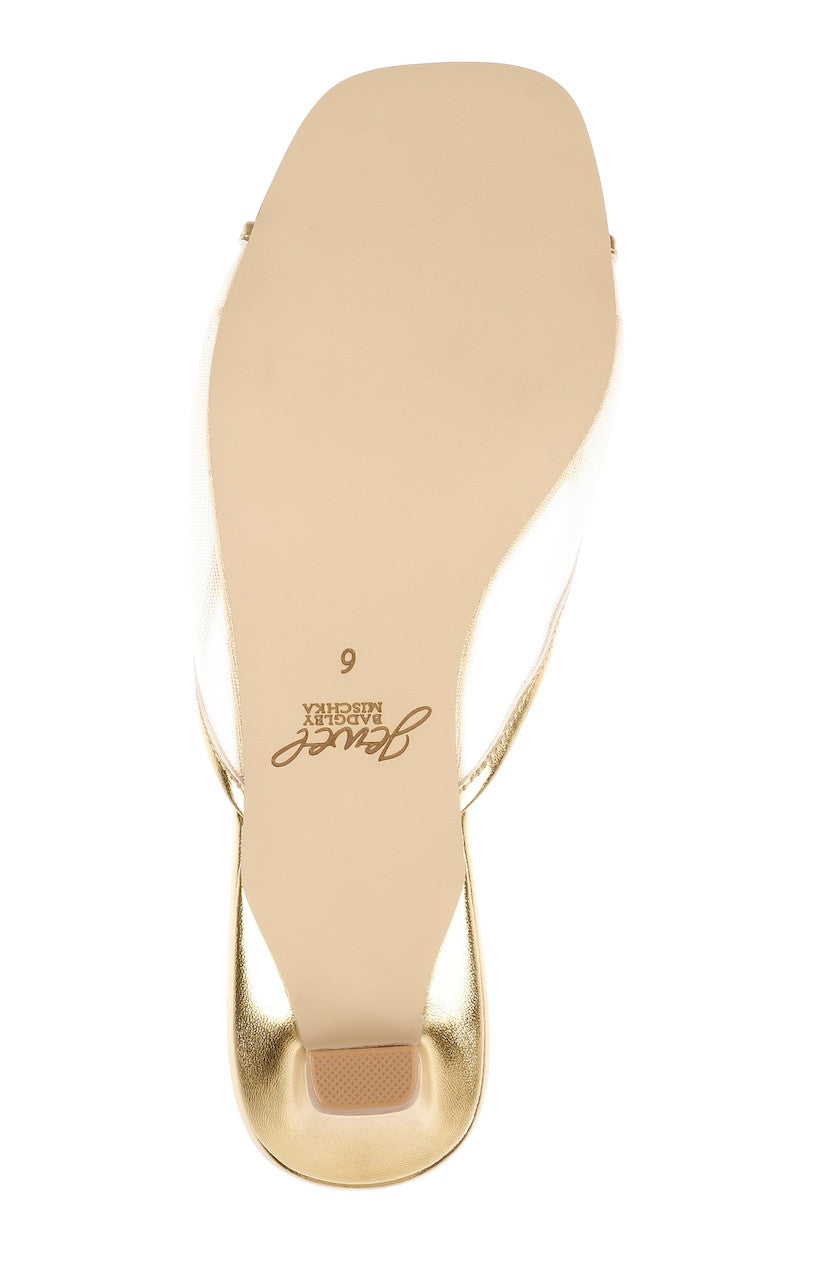 Gold Leather | Felisha Kitten Heel Slide Sandals Sole