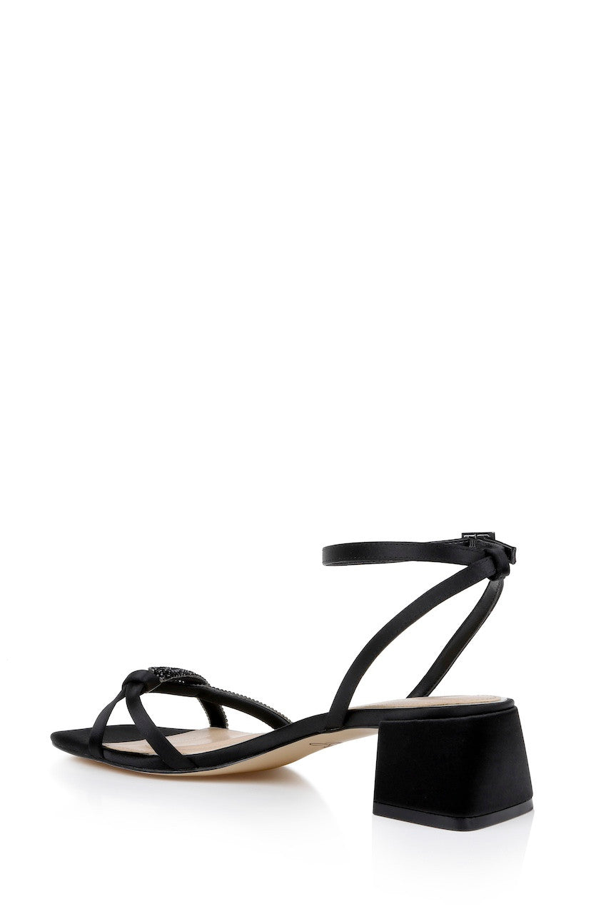 Black | Fern Low Block Heel Sandals Back Side