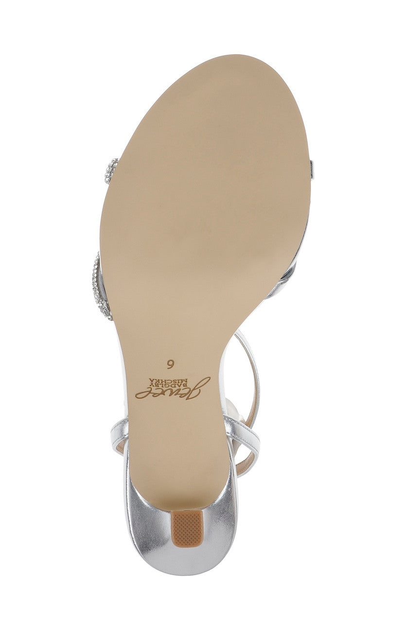 Silver Leather | Fiji Mid Stiletto Heel Sandals Sole
