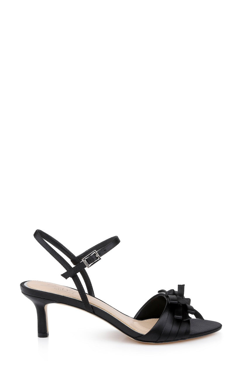 Black | Floribeth Kitten Heel Sandals Side