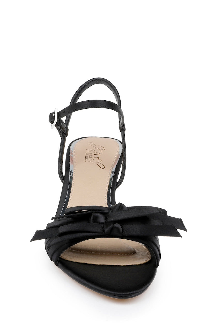 Black | Floribeth Kitten Heel Sandals Front