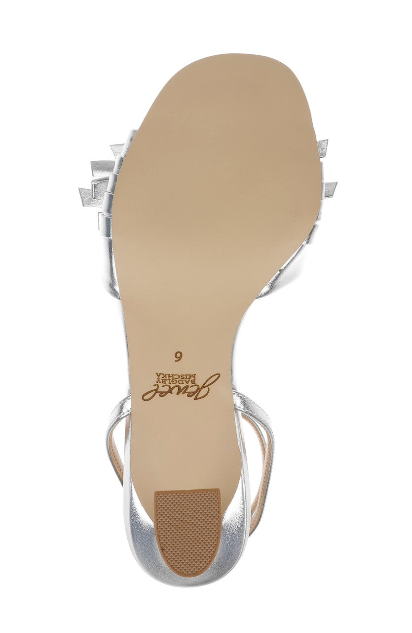 Silver Metallic | Flory Mid Stiletto Heel Sandals Sole