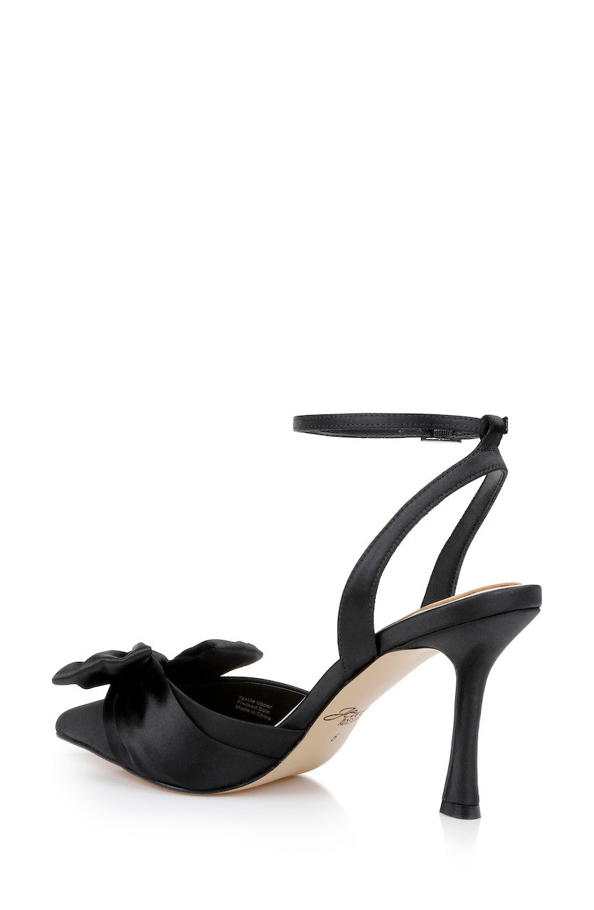 Black | Francine Ankle Strap Pumps Back Side