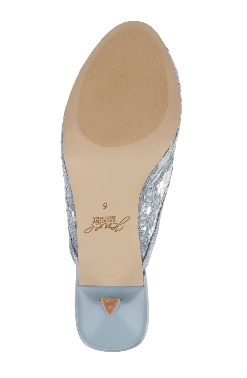 Mist Blue Satin | Elliot Closed Toe Mules Sole