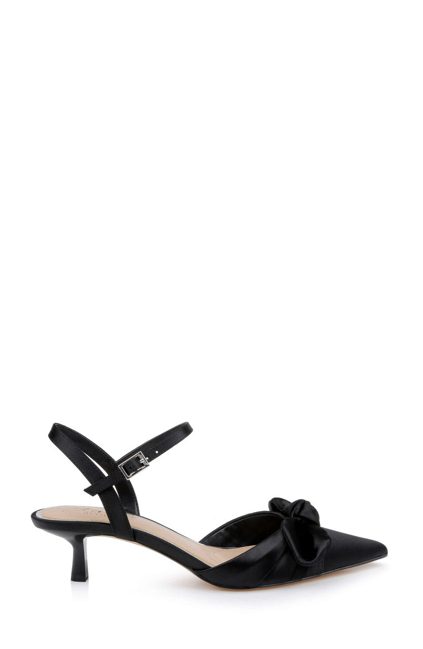 Black | Ember Low Kitten Heel Pumps Side