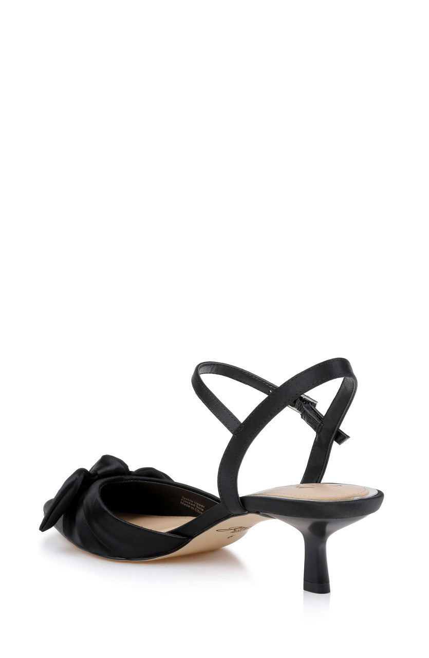 Black | Ember Low Kitten Heel Pumps Back Side