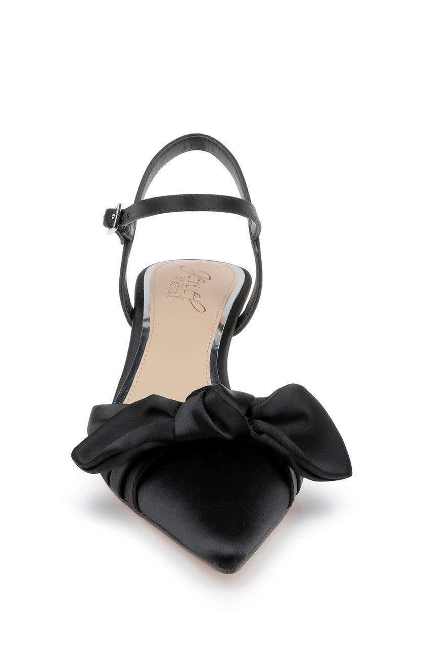 Black | Ember Low Kitten Heel Pumps Front