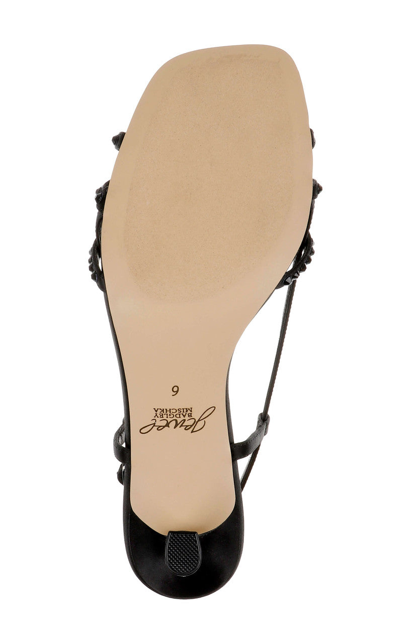 Black Satin | Isabela Strappy Slingback Sandal Sole