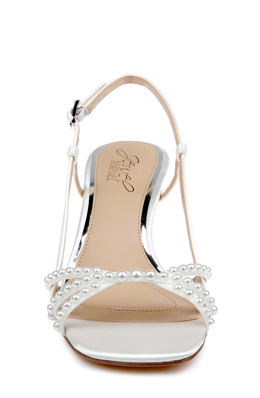 Ivory Satin | Isabela Strappy Slingback Sandal Front