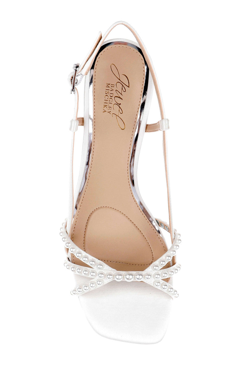Ivory Satin | Isabela Strappy Slingback Sandal Top