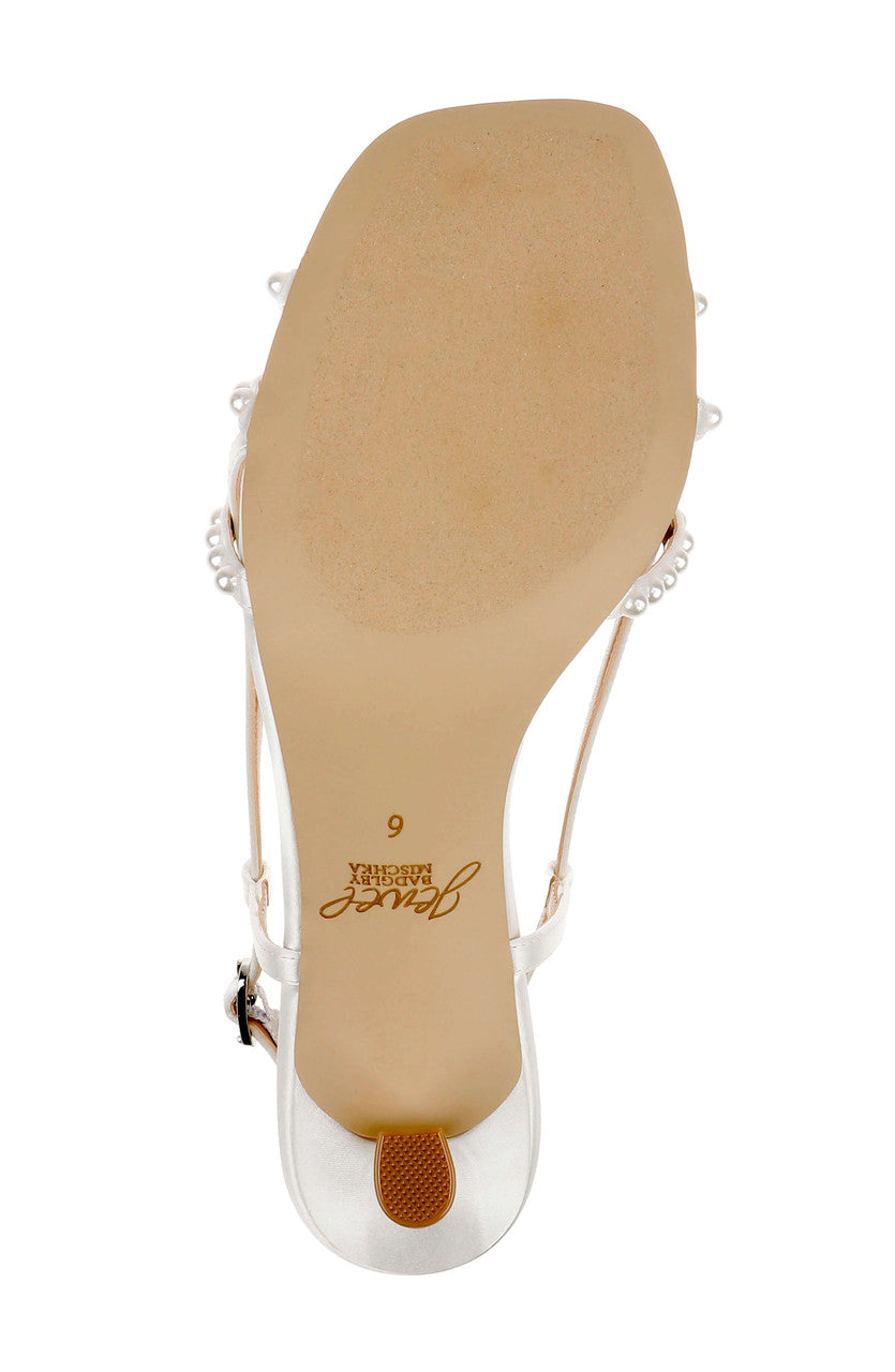 Ivory Satin | Isabela Strappy Slingback Sandal Sole