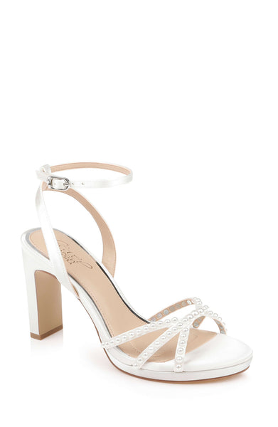 Iona Ankle Strap Block Heel Sandal by Jewel Badgley Mischka