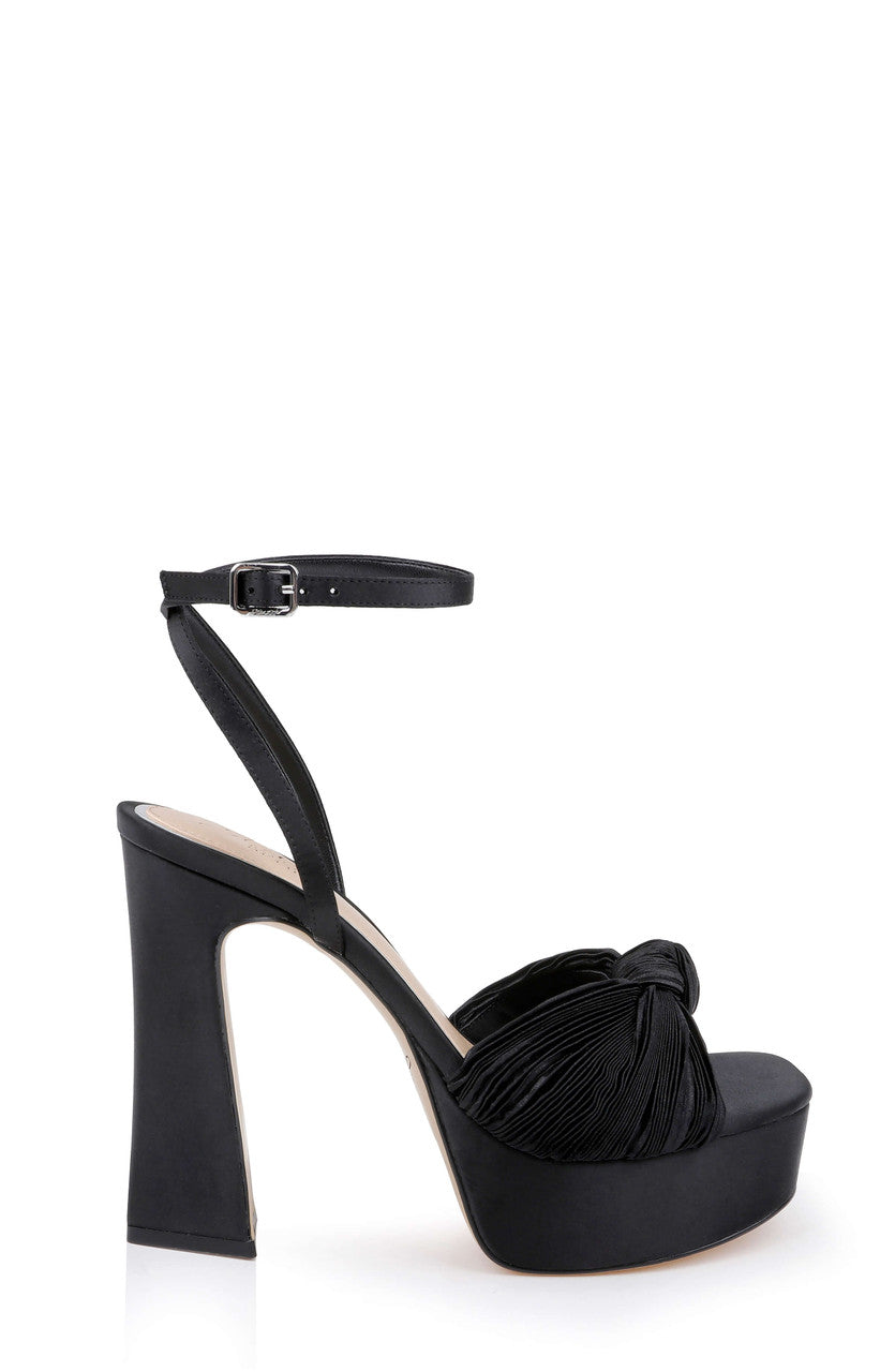 Black Fabric | Icelynn Ankle Strap Platform Sandal Side