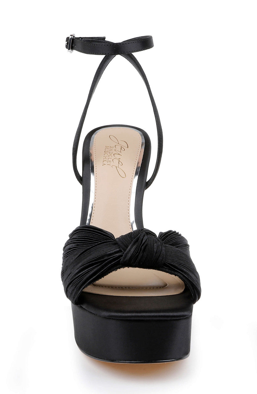 Black Fabric | Icelynn Ankle Strap Platform Sandal Front