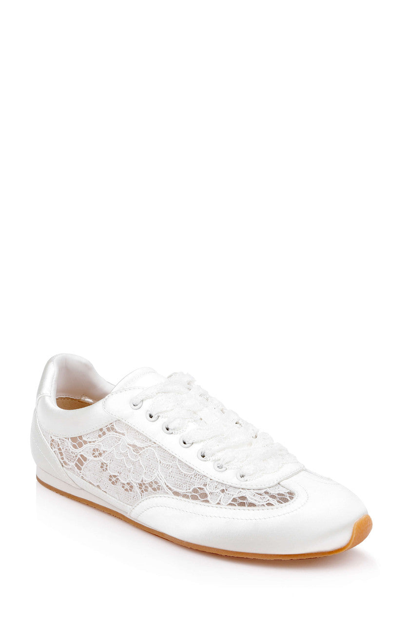 Ivory Lace | Inez Fashion Athletic Sneaker Front Side
