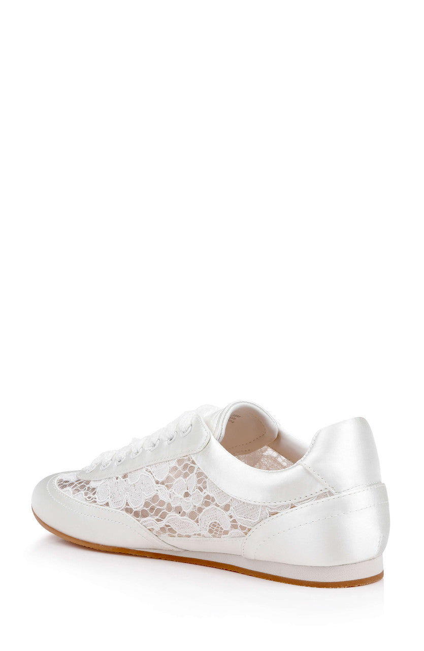 Ivory Lace | Inez Fashion Athletic Sneaker Back Side