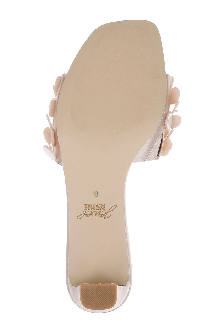 Dark Nude Satin | Pacific Heeled Mule Sandal Sole