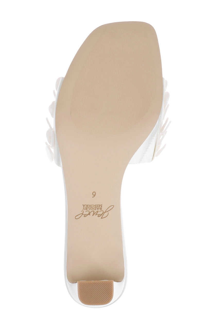Ivory Satin | Pacific Heeled Mule Sandal Sole