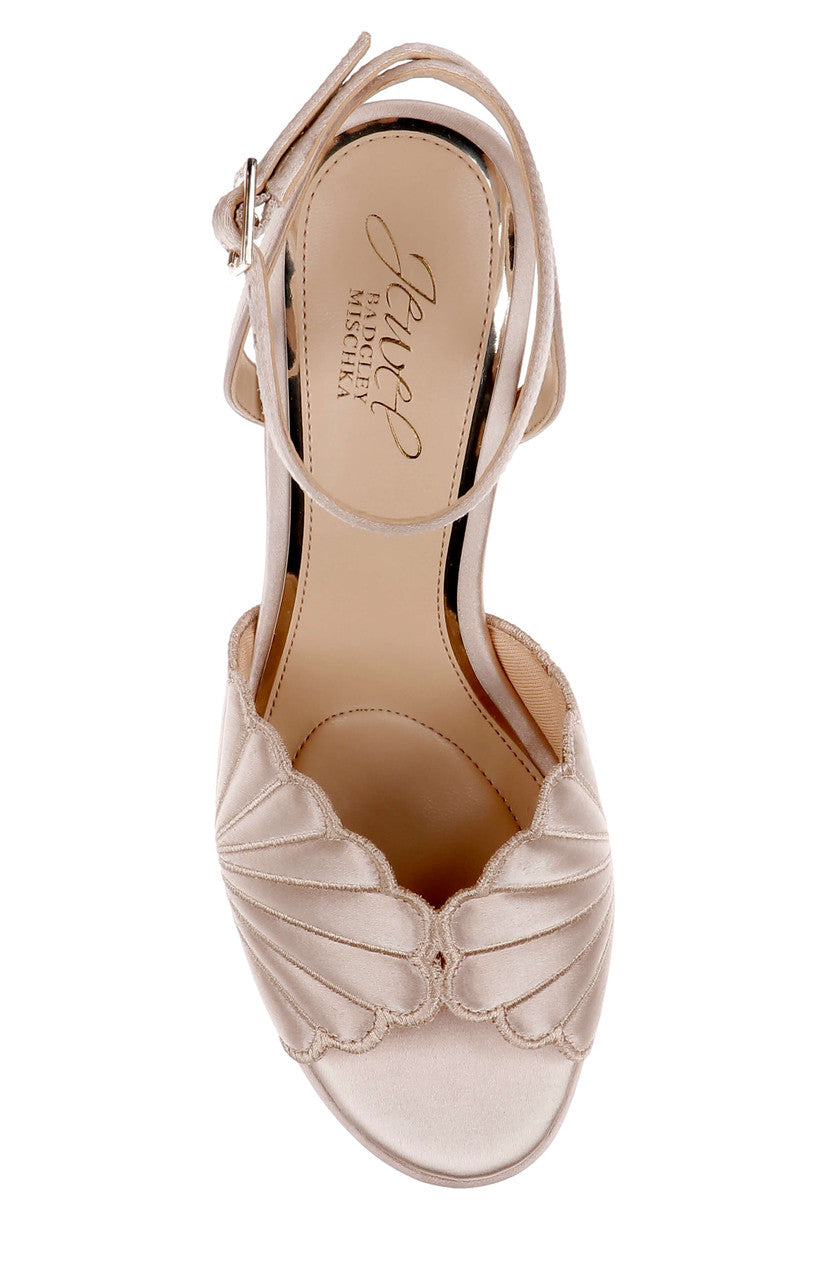 Dark Nude Satin  | Paola Platform Sandal Top